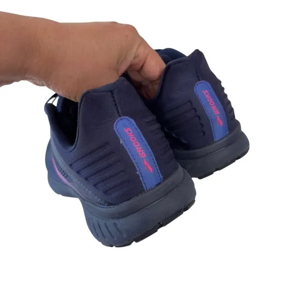 Brooks Anthem 5 Womens Athletic Running Shoes SZ 11 Navy &amp; Pink Mesh