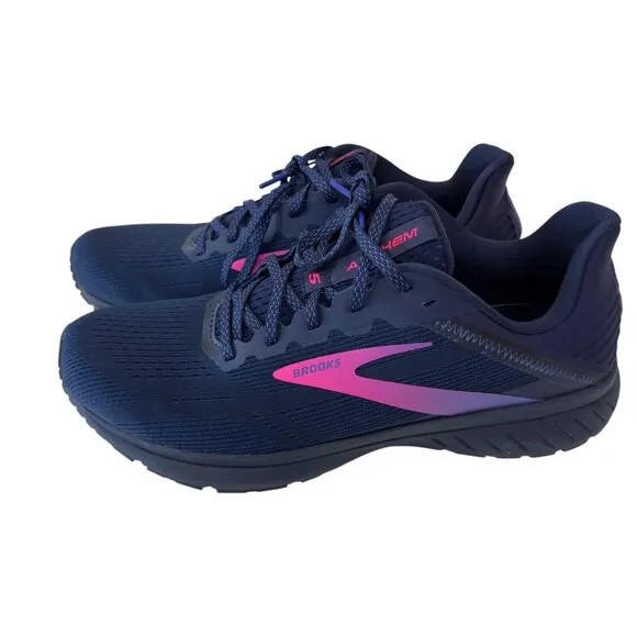 Brooks Anthem 5 Womens Athletic Running Shoes SZ 11 Navy &amp; Pink Mesh