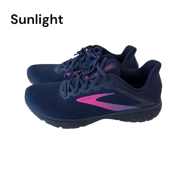 Brooks Anthem 5 Womens Athletic Running Shoes SZ 11 Navy &amp; Pink Mesh