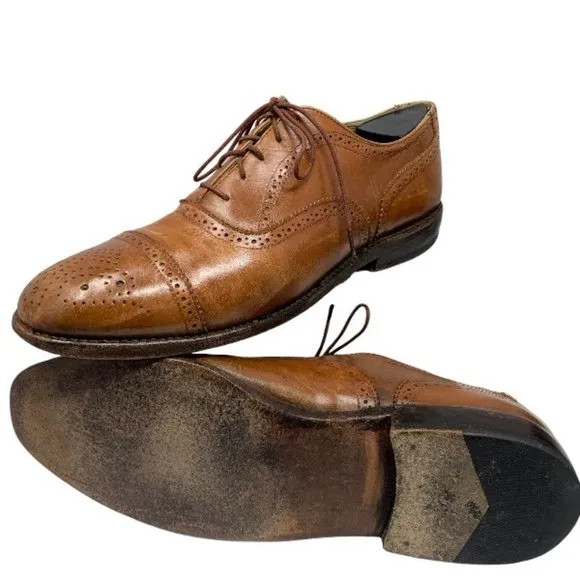 Brooks‎ Brothers 346 Walnut Leather Cap Toe Balmoral Oxfords
