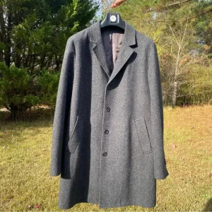 Brooks Brothers Fitzgerald Fit 100% Deep Grey Wool Size 42R Long Winter Coat