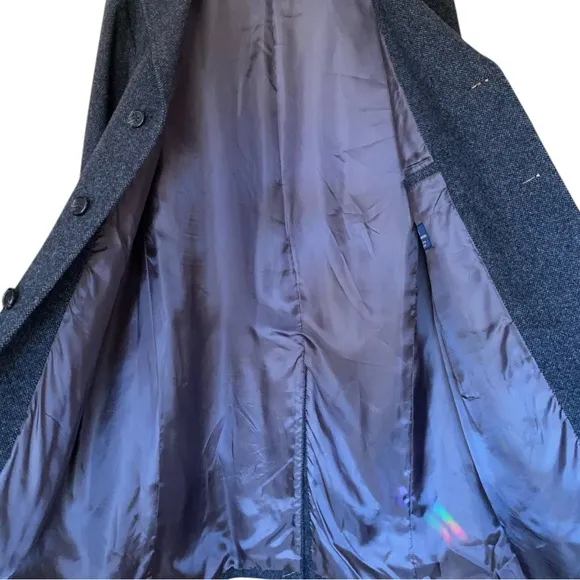 Brooks Brothers Fitzgerald Fit 100% Deep Grey Wool Size 42R Long Winter Coat