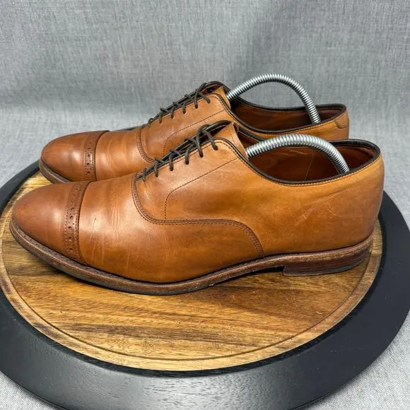 Brooks Brothers Men's 11.5 D Cap Toe Brown Leather Oxfords Welted Dress Shoes