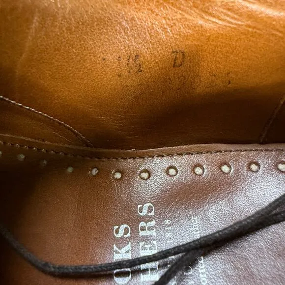 Brooks Brothers Men's 11.5 D Cap Toe Brown Leather Oxfords Welted Dress Shoes