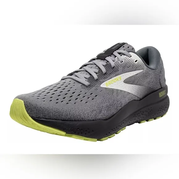 Brooks Ghost 16 in Grey/Lime tennis shoes sneakers Size Men’s 10