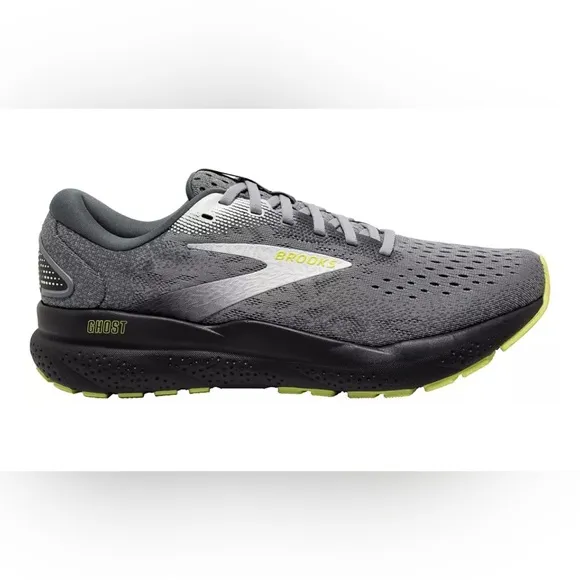 Brooks Ghost 16 in Grey/Lime tennis shoes sneakers Size Men’s 10