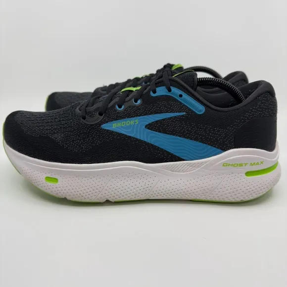 Brooks Ghost Max Running Shoes Mens 11 D Black Blue White Sneakers 1104061D060