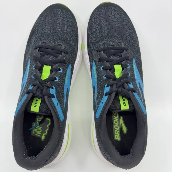 Brooks Ghost Max Running Shoes Mens 11 D Black Blue White Sneakers 1104061D060