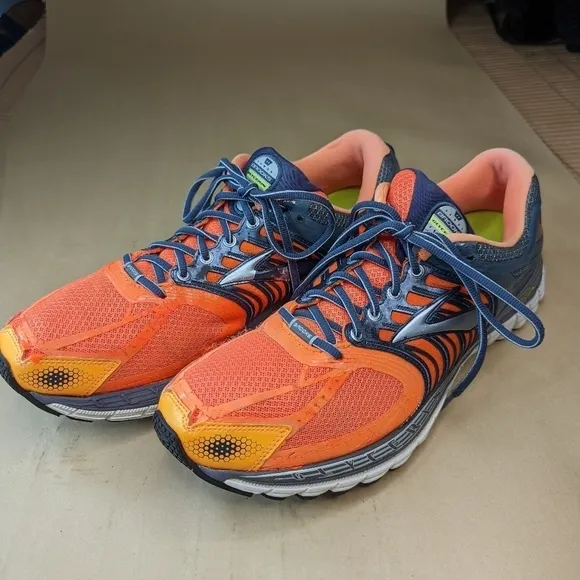 Brooks Glycerin 11 Shoes sz 13D Men's Silver orange  Running Athletic Walk shoes