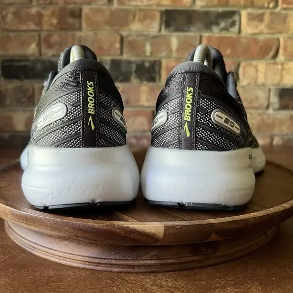 Brooks Glycerin 20 Road Running Gray Neon Yellow Sneakers Shoes Women's 10 D