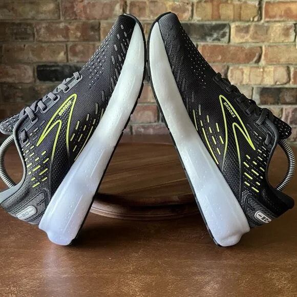 Brooks Glycerin 20 Road Running Gray Neon Yellow Sneakers Shoes Women's 10 D