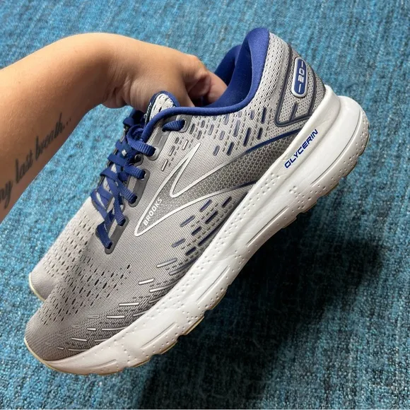 Brooks Glycerin 20 Running Shoes in Alloy Grey Blue Depths