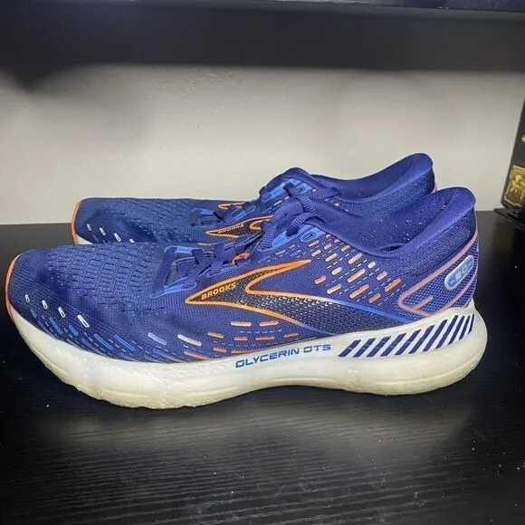 Brooks Glycerin GTS 20 Men’s Size 11 Blue Orange Running Shoes 1103831D444