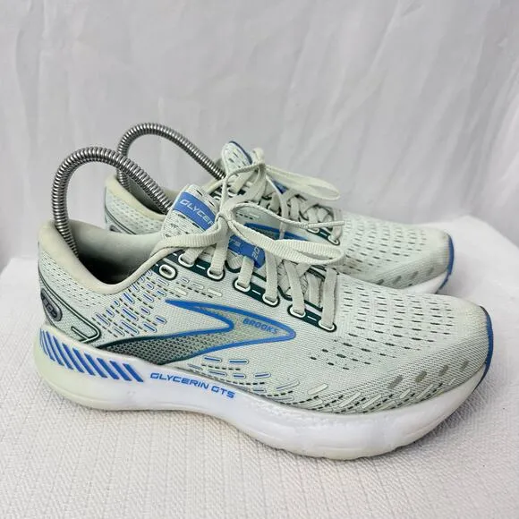 Brooks Glycerin GTS 20 Shoes Womens 8.5 B Blue White Road Running Support