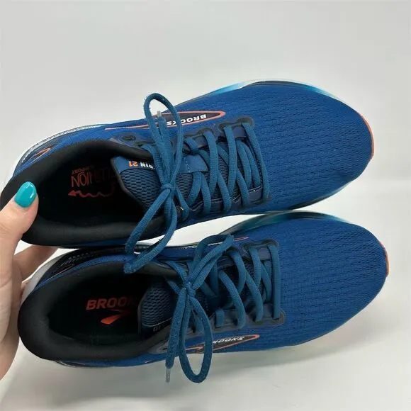 Brooks Glycerin GTS 21 Men's Blue Lace Up Running Shoes Size 11 US Active