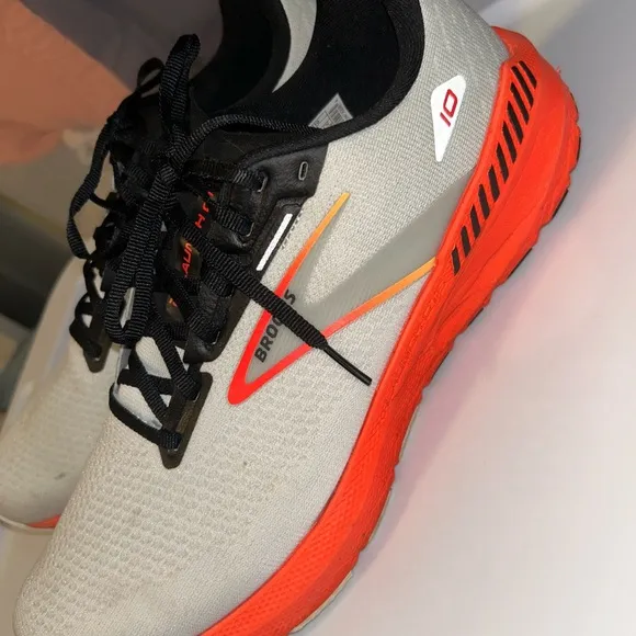 Brooks Gray and Orange Athletic Shoes with Cushioned Sole