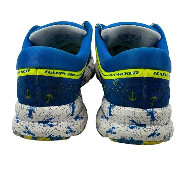 Brooks Launch 5 Run Wicked Lobster Anchor Blue Yellow Running Shoes 11 Boston