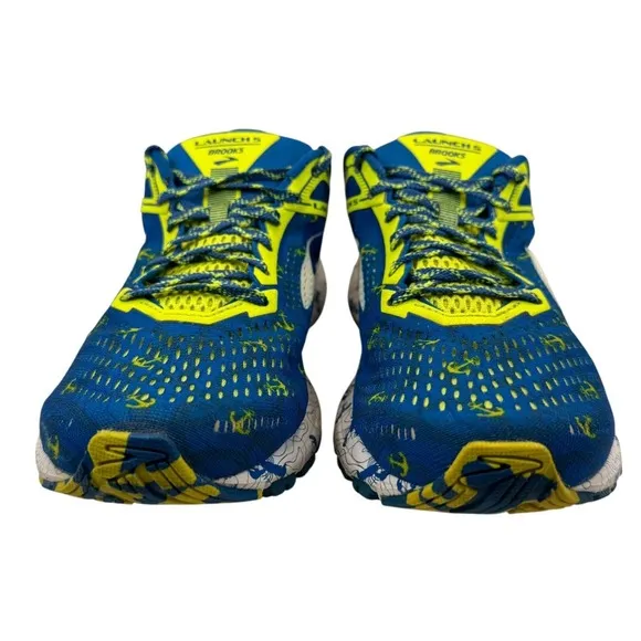 Brooks Launch 5 Run Wicked Lobster Anchor Blue Yellow Running Shoes 11 Boston