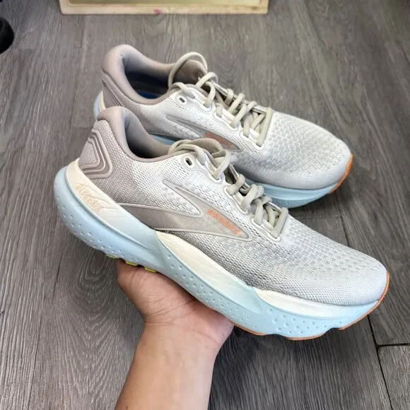 Brooks Womens Glycerin 21 1204081B195 White Running Shoes Sneakers Size 9.5 B