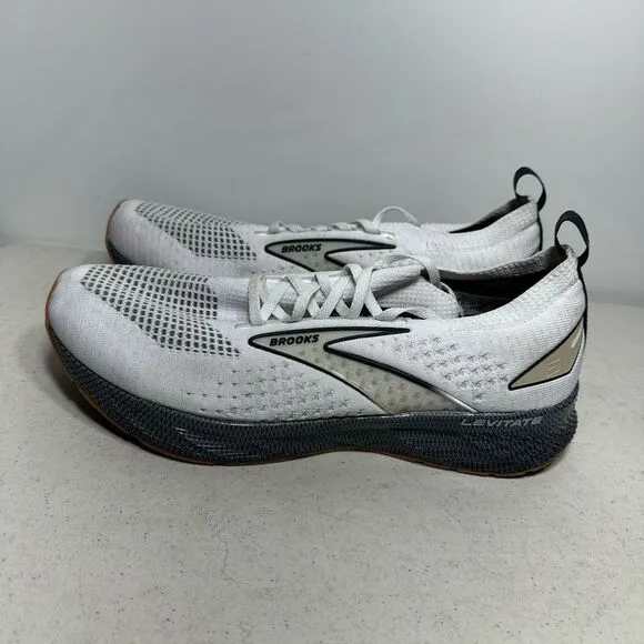 Brooks Mens Levitate StealthFit 6 1103971D121 White Running Shoes Sneaker Sz 11D