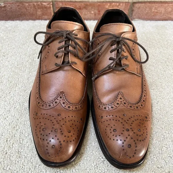 Bruno Magli | Domizio Brogued Wingtip Oxfords Tan Leather, Size 7