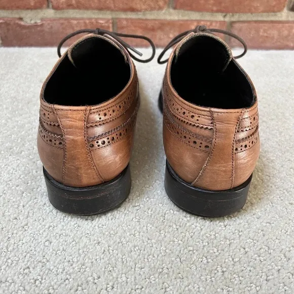 Bruno Magli | Domizio Brogued Wingtip Oxfords Tan Leather, Size 7