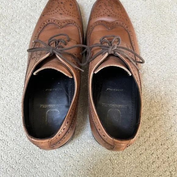Bruno Magli | Domizio Brogued Wingtip Oxfords Tan Leather, Size 7
