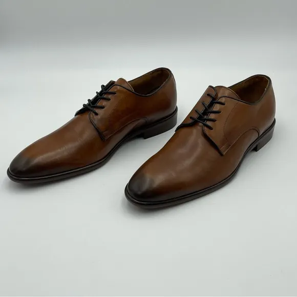 Bruno Magli Salerno Lace up Derby Men CognacLeather Dress Shoes- SZ 11-MSRP $298