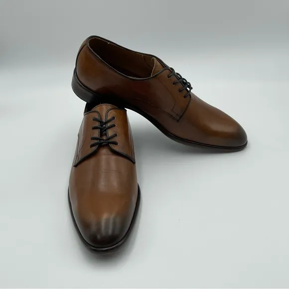 Bruno Magli Salerno Lace up Derby Men CognacLeather Dress Shoes- SZ 11-MSRP $298