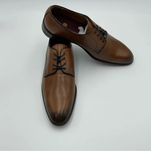 Bruno Magli Salerno Lace up Derby Men CognacLeather Dress Shoes- SZ 11-MSRP $298