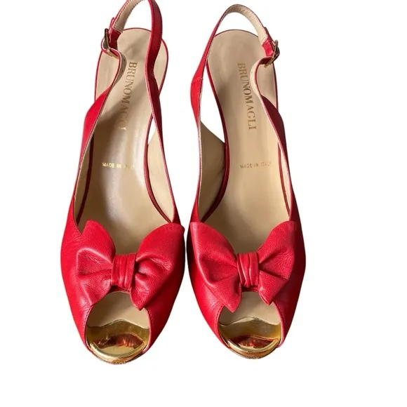 Bruno Magli Slingback Heels with Bow