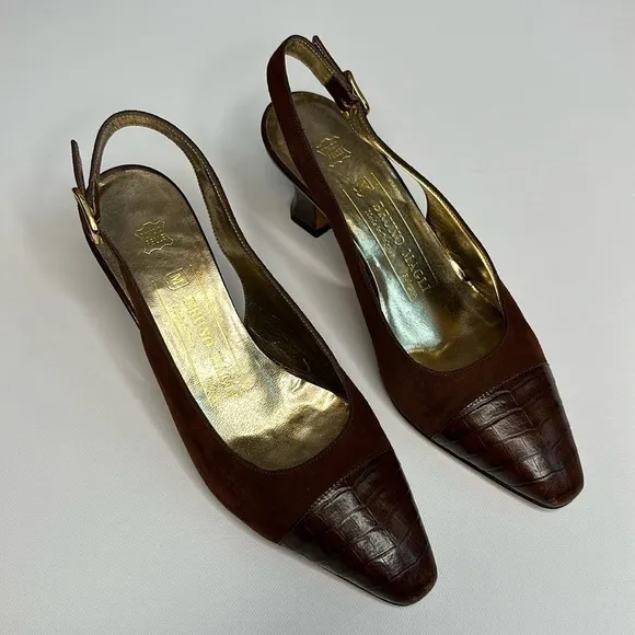 Bruno Magli Vintage Sling Back Kitten Heels