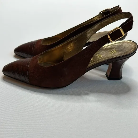 Bruno Magli Vintage Sling Back Kitten Heels