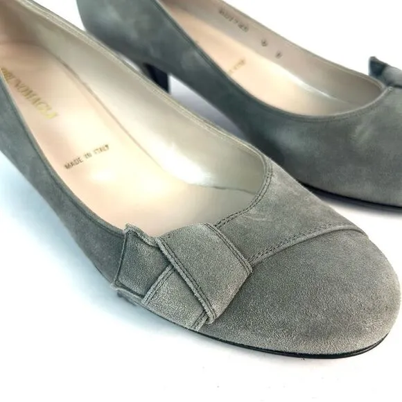 Bruno Magli Gray Suede Kitten Heels Pumps Italy US 9