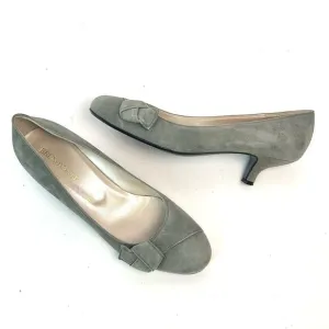 Bruno Magli Gray Suede Kitten Heels Pumps Italy US 9