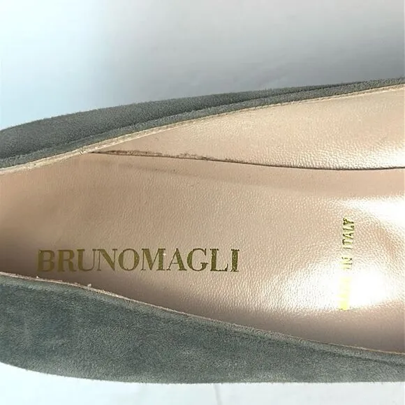 Bruno Magli Gray Suede Kitten Heels Pumps Italy US 9
