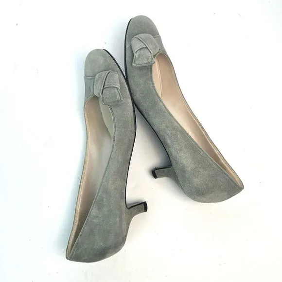 Bruno Magli Gray Suede Kitten Heels Pumps Italy US 9