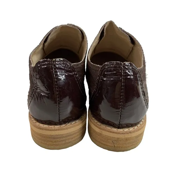 Bus Stop X ESPRESSO Brown Pony Hair Oxfords Size 39