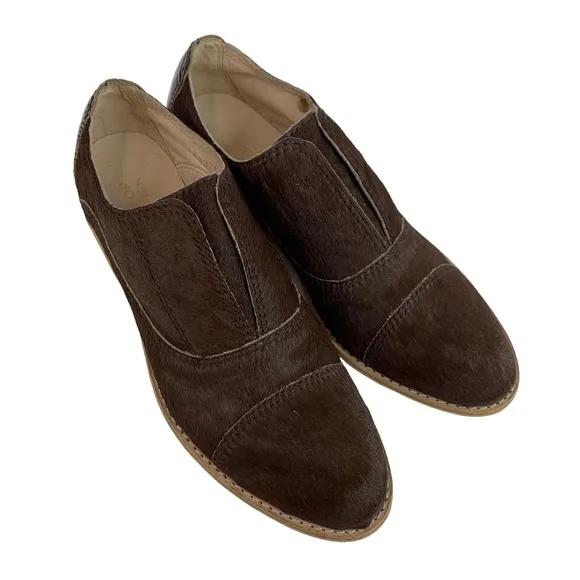 Bus Stop X ESPRESSO Brown Pony Hair Oxfords Size 39