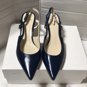 Butter navy leather upper/lining/sole pointy toe heels. Made in Italy. NWOT