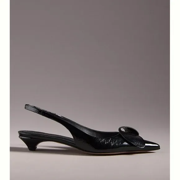 By Anthropologie 3D Slingback Heels . Black NWT