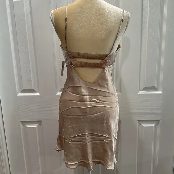 By Anthropologie Colorblock Satin Slip Dress Size Small