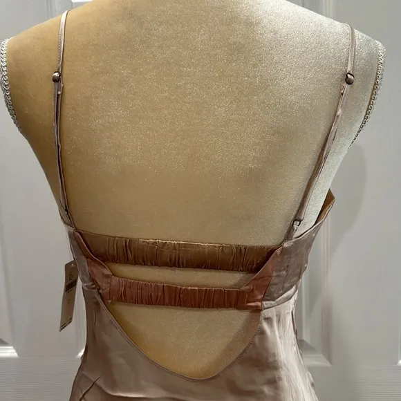 By Anthropologie Colorblock Satin Slip Dress Size Small