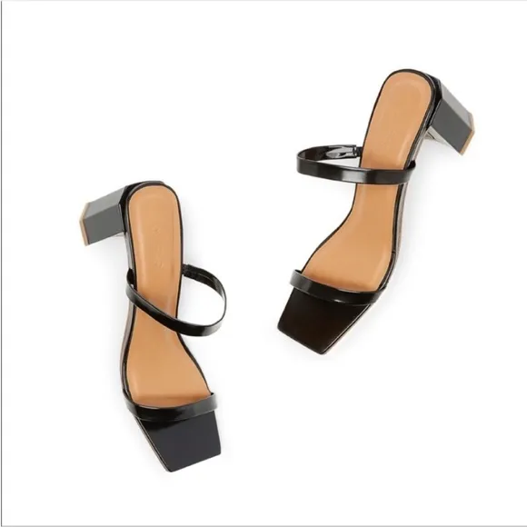 BY FAR – 100% LEATHER HEEL SANDALS