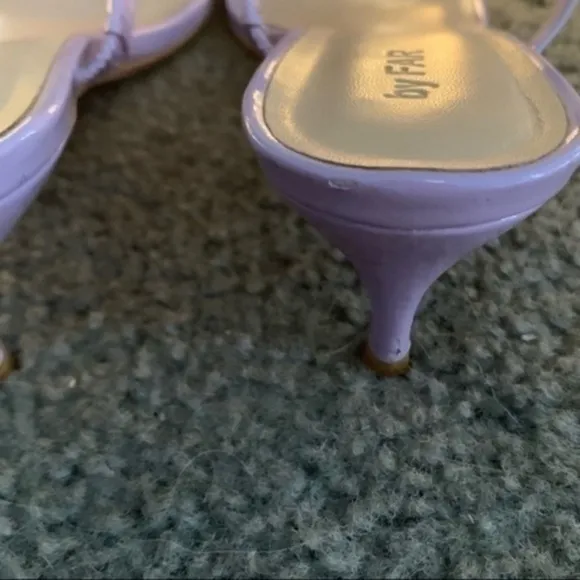 By Far Kitten Heels Thalia Patent Leather Strappy in Lilac Purple