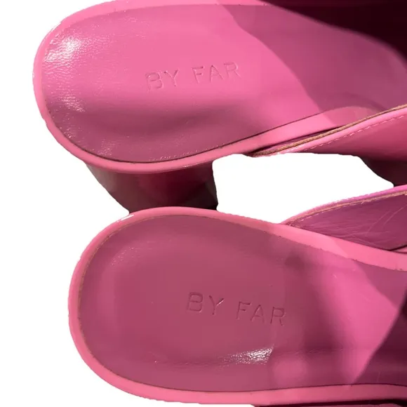 BY FAR sandal pink size EU 40 US 10 platform Brad patent leather block heel new