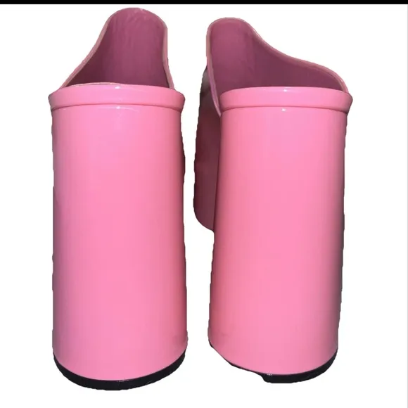 BY FAR sandal pink size EU 40 US 10 platform Brad patent leather block heel new
