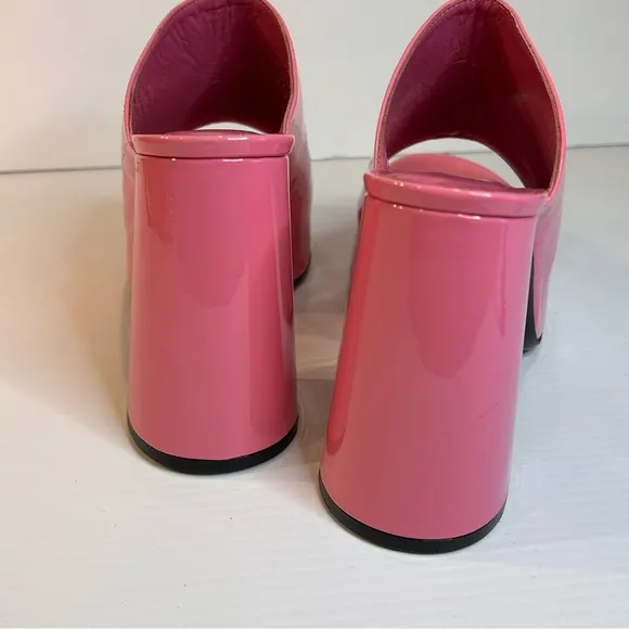 BY FAR Size 38 Brad bubblegum pink platform mules sandals 120mm