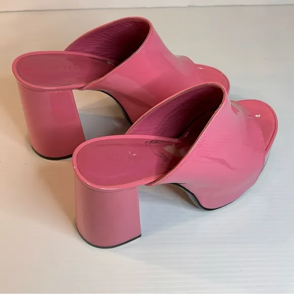 BY FAR Size 38 Brad bubblegum pink platform mules sandals 120mm