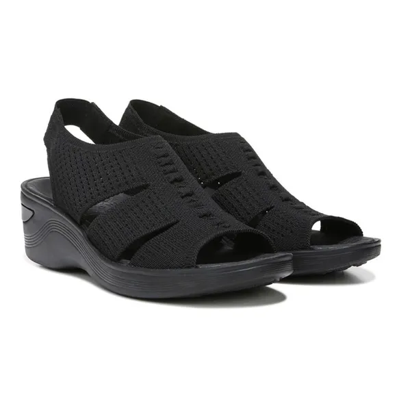 BZEES Women's Double Up Slingback Wedge Sandal
